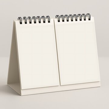 Blank Spiral Desk Calendar Mockup Isolated on White Background for Design Presentation and Branding