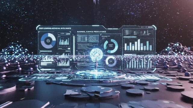 Abstract digital art shows a network structure and glowing orb in a futuristic space