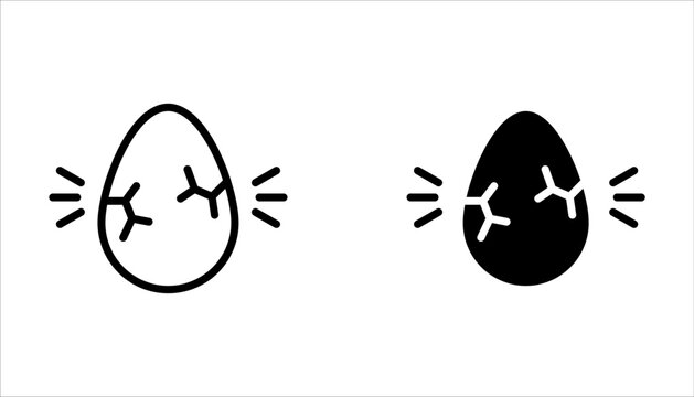 egg icon set, hatching egg to cook food icon on white background