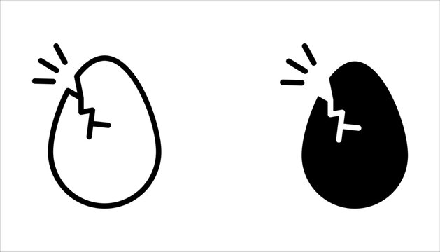 egg icon set, hatching egg to cook food icon on white background