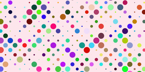 Set of cute seamless patterns of multicolored curved checkered lines and confetti, polka dots, striped pattern on a light background, hand drawn illustration. eps 10