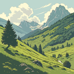 Serene mountain landscape ©  MST RABEYA  BEGUM