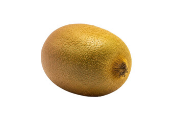 Fototapeta premium A single kiwi fruit with a slight bruise on its skin, oval in shape and slightly fuzzy, isolated on transparent background