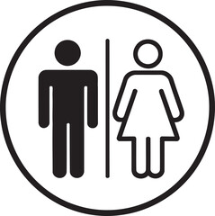 restroom sign with male and female symbols