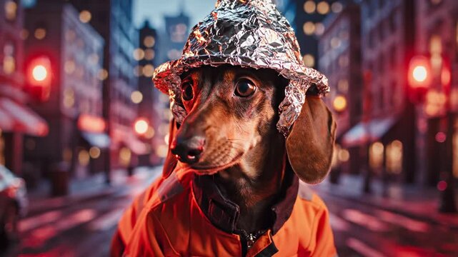 Dachshunds Urban Adventure - A Tin Foil Hat Tale in the City.