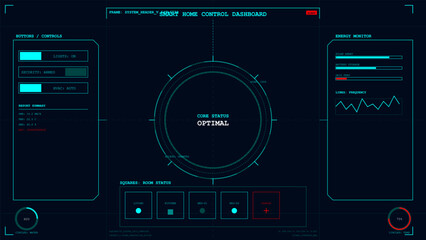 Advanced digital display showing optimal core status and energy consumption metrics