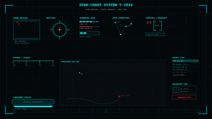Advanced astronomical coordinate mapping system display with object tracking and deep scan functions