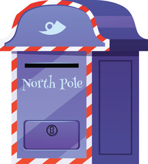 Naklejka premium A purple mailbox with a closed door and a keyhole and the words 