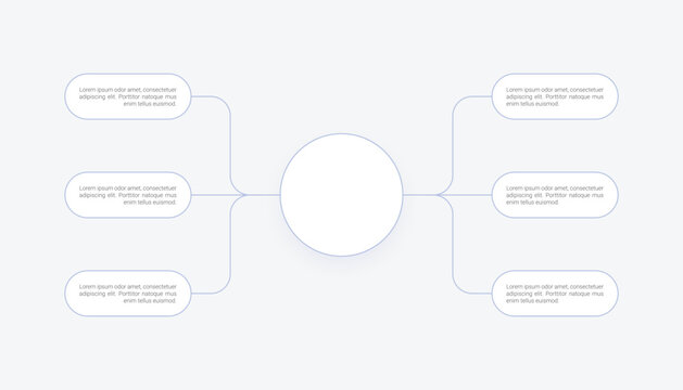 Clean Mind Map Infographic Template With Central Circle And Six Steps