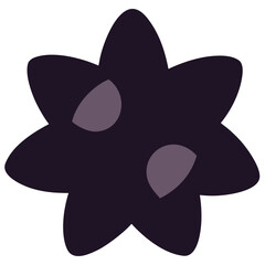 A dark purple flower with a unique shape and a mysterious aura Vector
