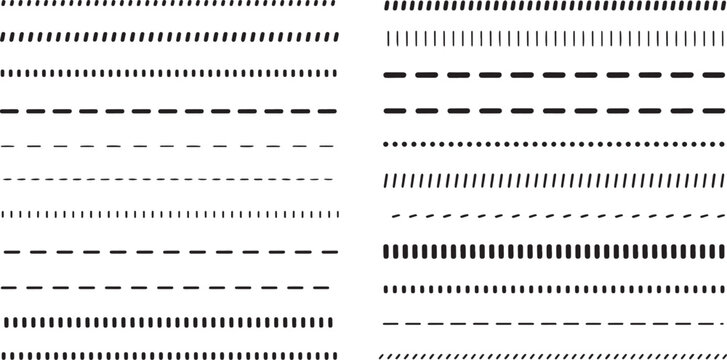Collection of various dashed and dotted line styles