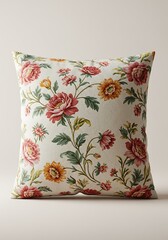 Floral Pillow: Delicate Roses & Cream Hues