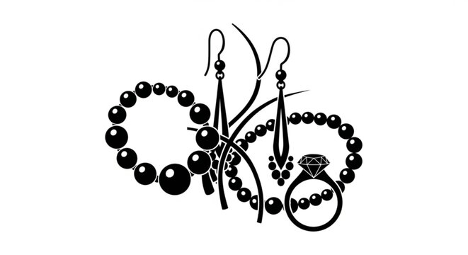 Elegant Collection of Pearl Jewelry Featuring Bracelets, Earrings, and a Diamond Ring, Symbolizing Luxury and Sophistication