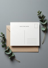 Elegant Save the Date Postcard Mockup: Minimalist Design