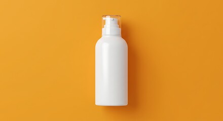White Bottle, Orange Background: Minimalist Product Shot