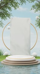 Serene Oasis: 3D Render of Tranquil Display