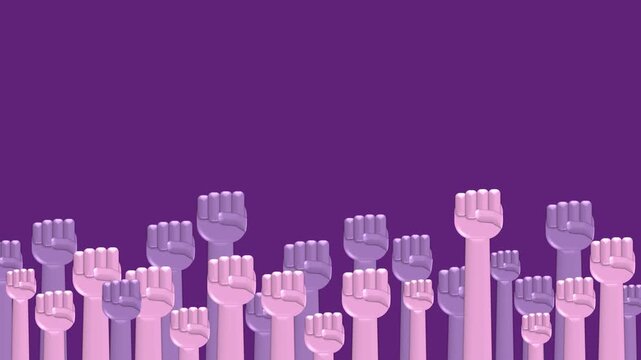 Raised fist Women's Day background illustration with copy space