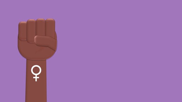 Raised fist Women's Day background illustration with copy space