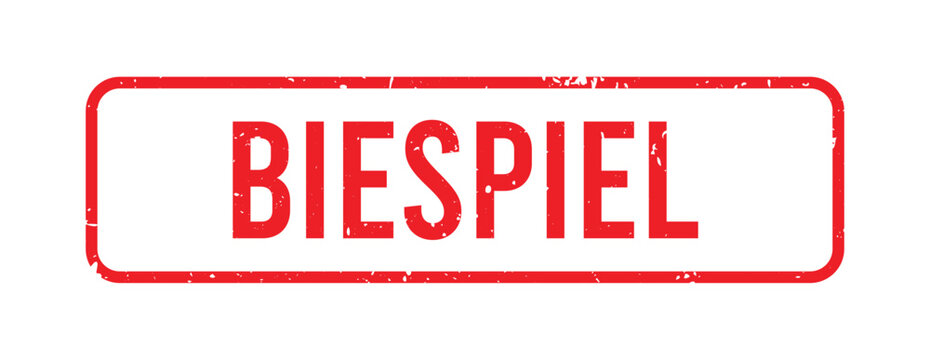Biespiel stamp label with red vintage style for example placeholder, content marking and UI vector