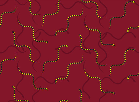 Snake Banded Krait Seamless Background Wallpaper Pattern