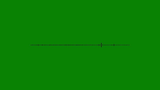 Modern sound wave rhythm isolated on green background, pulsating music equalizer bars and audio frequency motion graphics, minimalist voice recording waveform animation for digital studio overlay. 4K