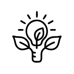 A lightbulb with leaves growing from it symbolizing eco-friendly ideas and innovation Vector