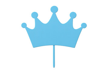 Blue crown cake topper celebrating prince birthday party