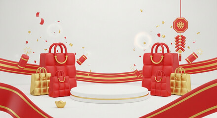 Chinese New Year Shopping Display Podium