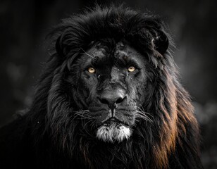 Fototapeta premium portrait of a black lion