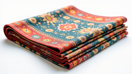Folded decorative fabric with colorful patterns symbolizing cultural identity celebration and festive tradition