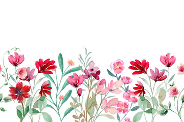 Flower watercolor frame for wedding, birthday, card, background, invitation, wallpaper, sticker, decoration etc.
