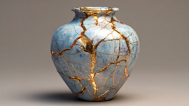 A Kintsugi vase, a testament to resilience and beauty