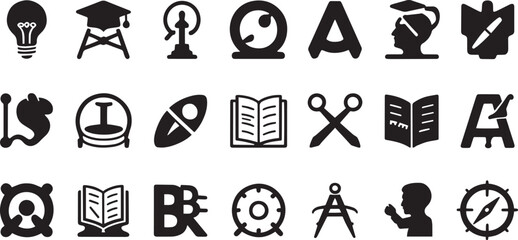 Obraz premium Set of education and learning icons