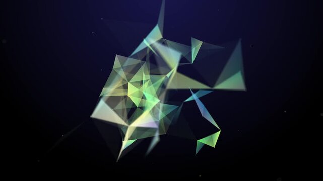 Abstract futuristic communication low poly motion background. Seamless loop.