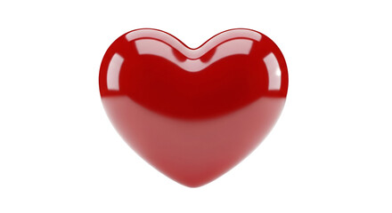 Glossy red heart shaped on black background shiny reflective