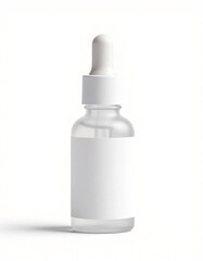 Blank Serum Bottle Front View Isolated on White Background