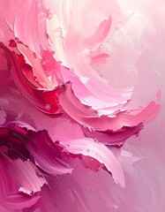 Abstract illustration stylized as oil paint with pink tones, textured brushstroke effect and soft flowing forms. Ideal for modern backgrounds, posters, creative design, branding, and artistic layouts