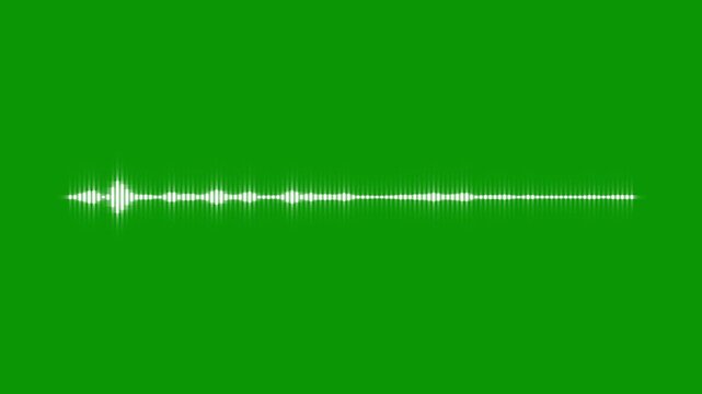 Glowing White Audio Waveform Spectrum Green Screen | 4K Neon Music Visualizer | Ultra HD Sound Wave Equalizer for Chroma Key | Vibrant Digital Audio Rhythm Lines | High-End Chroma Key Animation
