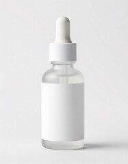 Serum Bottle at 45 Degree Angle on White Background