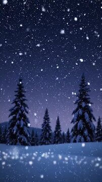 雪の粒が静かに降るミニマル背景