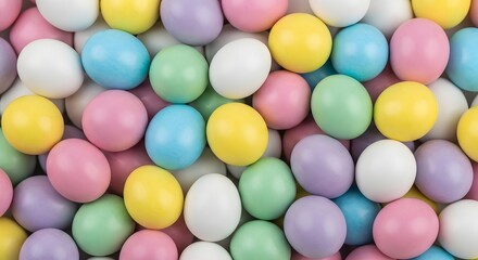 Obraz premium Colorful easter eggs and candy for easter holiday celebrations