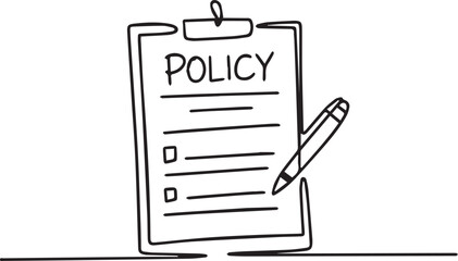A clipboard holding a policy document with a pen placed on top ready for signing or editing official guidelines © ZeroStock