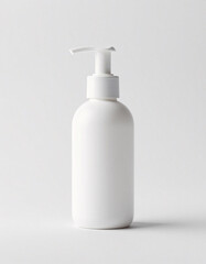 Cosmetic Pump Bottle Side View Isolated on White