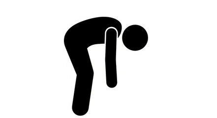 Silhouette of a person bent over in despair.