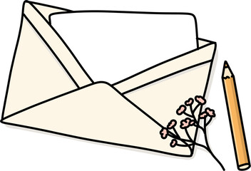 마음을 전하는 편지봉투 이미지로 손편지, 감사 메시지, 고백과 초대 등 감성적인 소통과 따뜻한 분위기의 디자인에 활용하기 좋은 편지 테마 비주얼