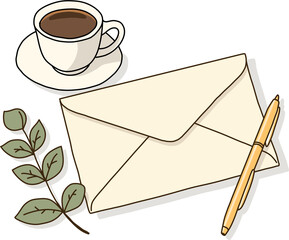 마음을 전하는 편지봉투 이미지로 손편지, 감사 메시지, 고백과 초대 등 감성적인 소통과 따뜻한 분위기의 디자인에 활용하기 좋은 편지 테마 비주얼
