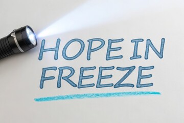 Light illuminating the word HOPE on a white surface