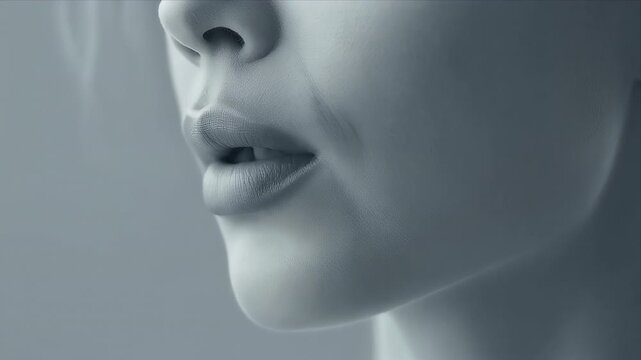 Minimal grayscale portrait with soft light and gentle expression, expressing purity, calm, and timeless beauty ideal for wellness, skincare, and emotional branding visuals.