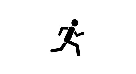 Simple Black Silhouette of a Person Running.