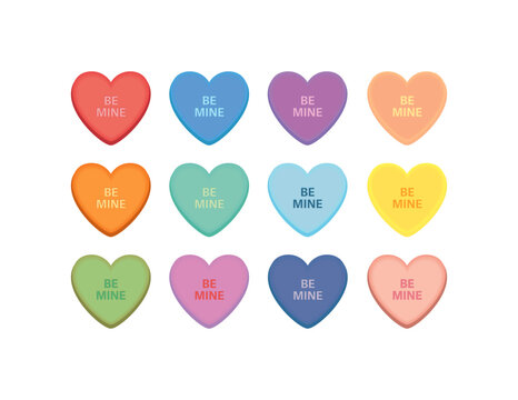 Valentine Conversation Hearts in Multiple Colors